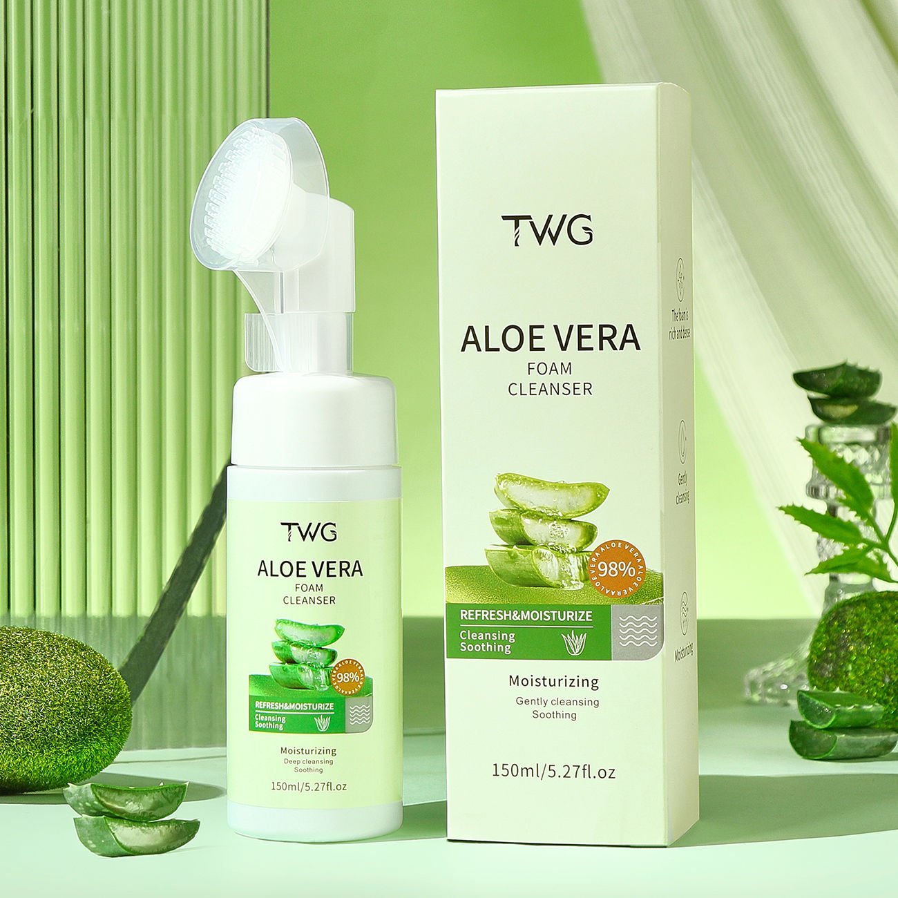Fırçalı Yüz Temizleme Köpüğü 150ml Aloe Vera